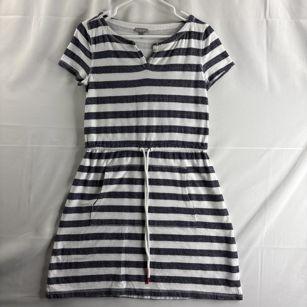 Talbots Women’s Navy White Small Santorini Striped Active Dress Pocket Casual